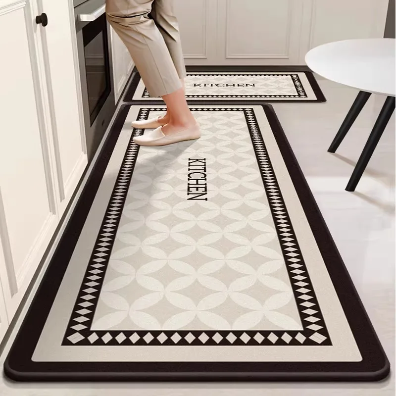 Kitchen Floor Mat Super Absorbent Non-slip Carpet Modern Minimalist Long Carpets Suitable for Bathroom Balcony Home Decor Rug