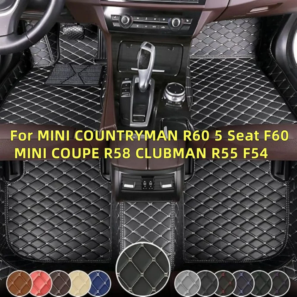 Maßgeschneiderte Fußmatten für MINI COUNTRYMAN R60 5-Sitzer F60 MINI COUPE R58 CLUBMAN R55 F54 Vollständige Abdeckung Fußmatten Luxus-Bodeninlagen Image
