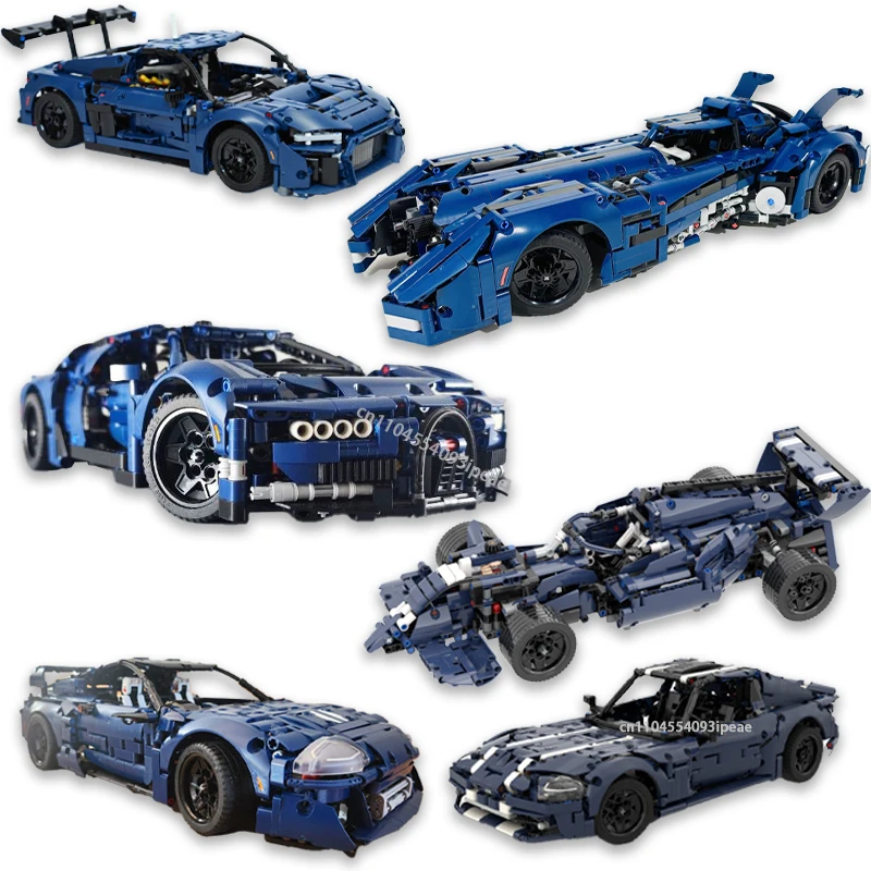 MOC Technische Super Sport Auto Skyline R34 R8 GT3 F1 Formel Batmobil Bausteine DIY Montage Fahrzeug Ziegel Kinder Geschenk 42154 Image