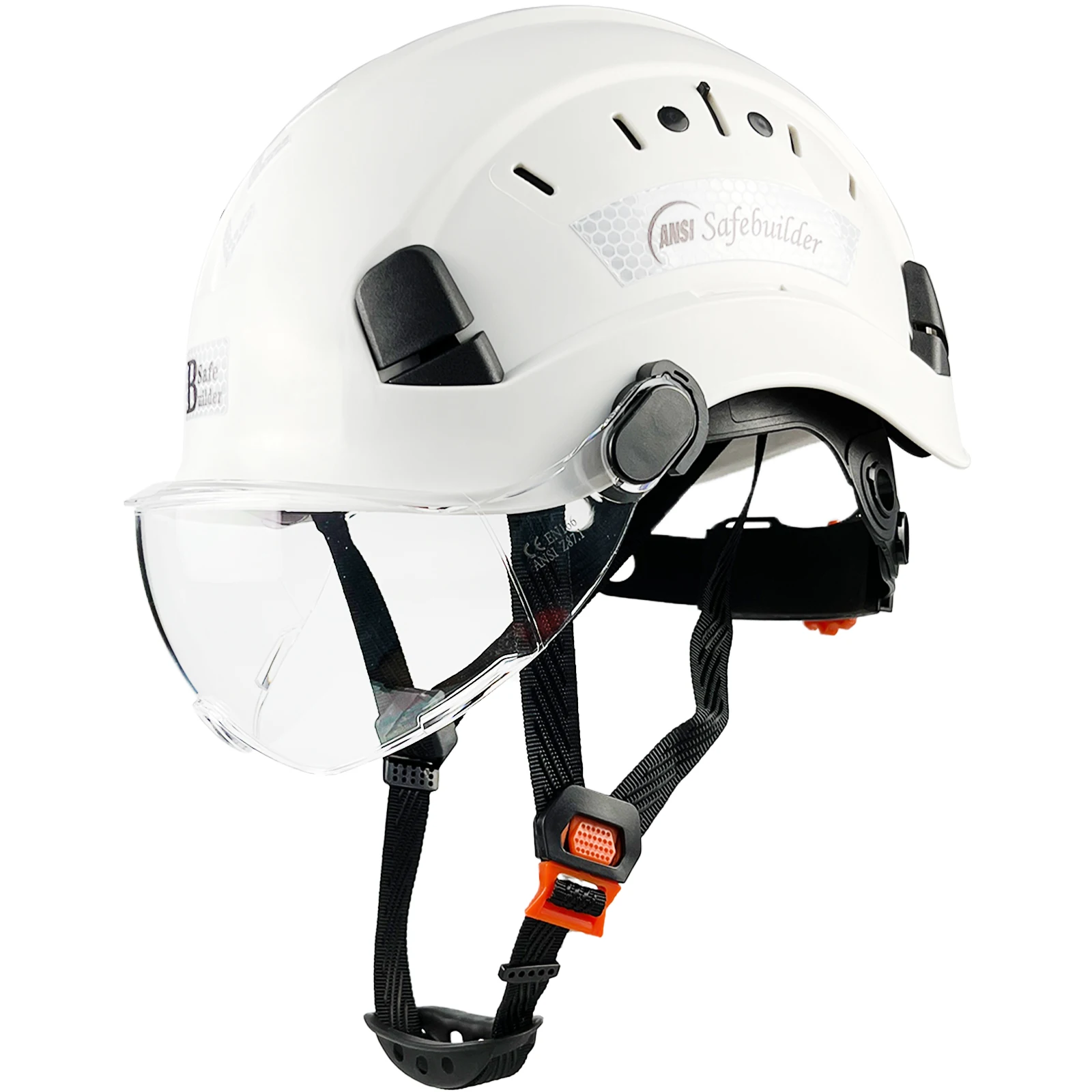 CE EN397 Bauschutzhelm mit Visier, ABS-Schutzhelm, verstellbare Belüftung, Schutzhelme, industrieller Arbeitskopfschutz Image