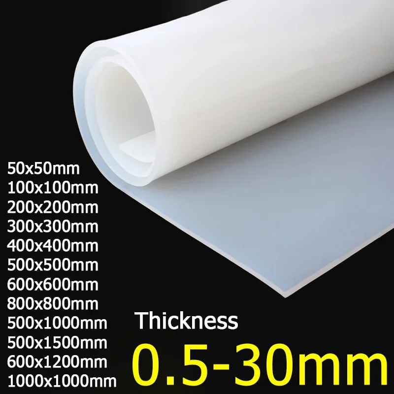 Durchscheinende Silikonkautschukplatte, hohe Temperaturbeständigkeit, lebensmittelechte Silikagelplatte, 50 x 50, 100 x 100, 200 x 200, 300 x 300, 400 500 600 800 Image