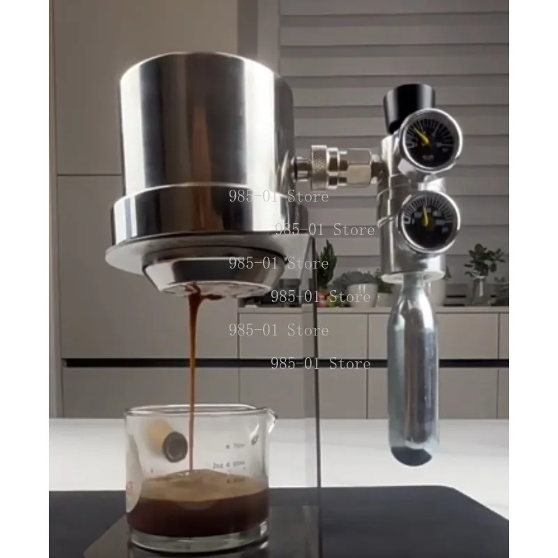 Tragbare Pneumatische Kaffeemaschine - 9 Bar Extraktion Edelstahl Haushalt Italienische Espressomaschine Image