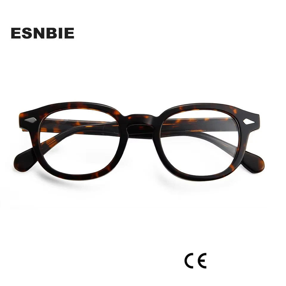 Johnny Depp Gläser Männer Frauen Marke Designer Niet Acetat Optische Brillen Rahmen Männlichen Hipster Brillen Brillen Myopie Image