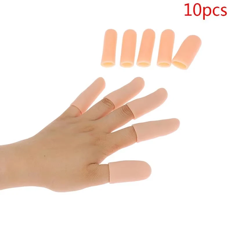 10 Stück Silikon-Gel-Handbandage, Fingerschutz, schnittfest, hitzebeständig, Fingerhüllen, tolle Küchenhelfer zum Kochen Image