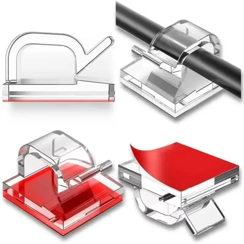10-50 stücke Selbstklebende Kabel Clip Kabel Organizer Draht Schutz Halter Für Maus Headset Draht Lagerung Schreibtisch Ordentlich Management Clip Image
