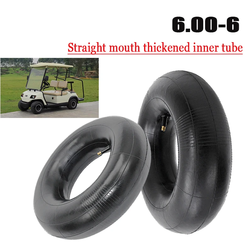 6.00-6 Dicker aufblasbarer Schlauch, geeignet für Rasenmäherreifen, 15x6.00-6 Golfwagenreifen, Schlauch mit geradem Anschluss Image