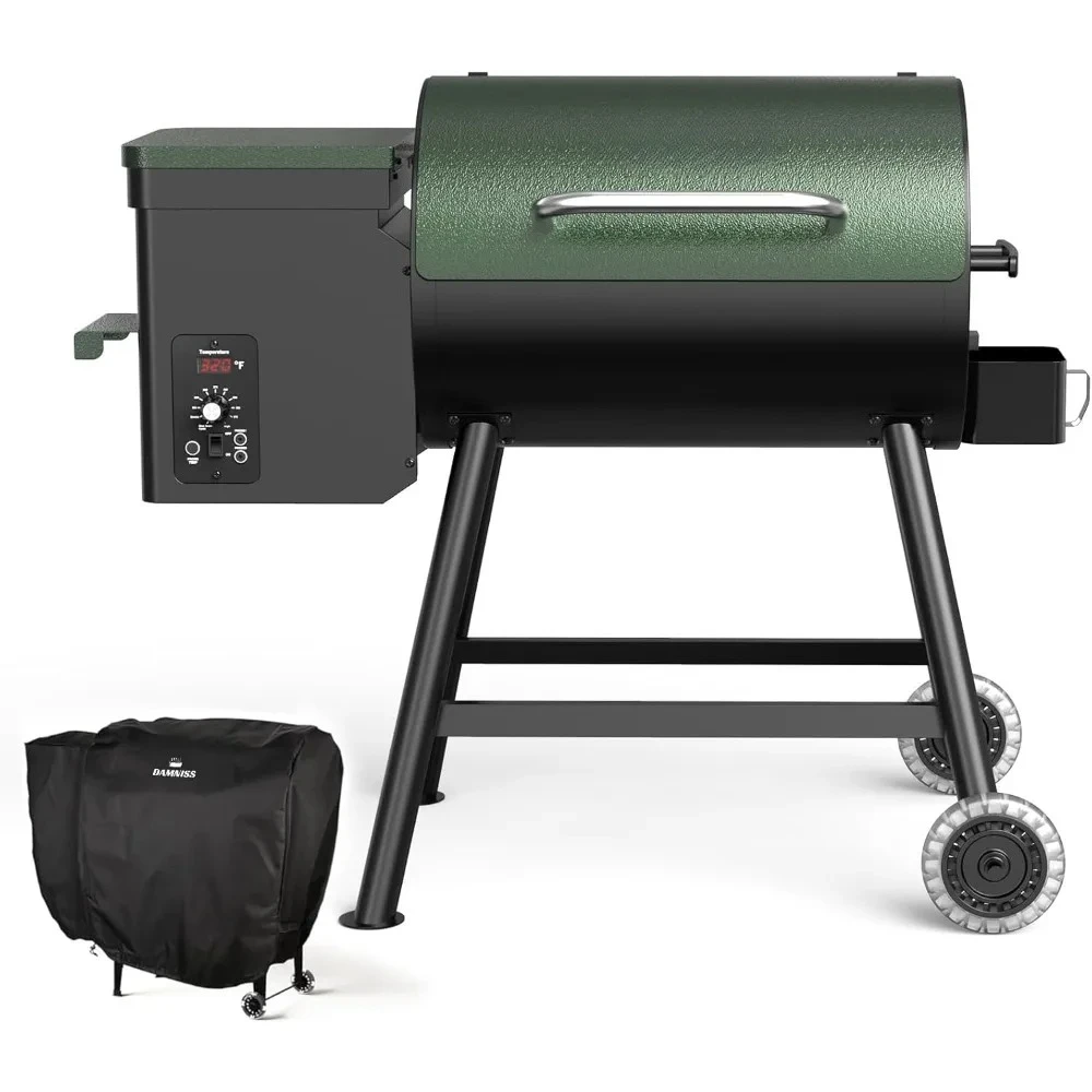 Anzahlungsgrills DAPG-03 Elektrischer Räuchergrill für Holzpellet, 456 SQ.IN Kochbereich, Pelletgrill mit automatischem Einspeisung und PID-Temperaturanschluss Image
