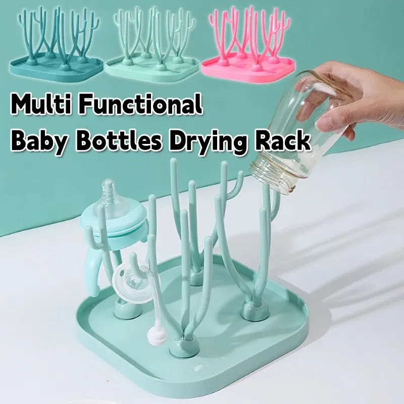 Babyflaschen-Trockenständer, multifunktional, abnehmbar, für Schnuller, Sauger, Becher, Reinigung, Abtropf- und Trocknungsfunktion, Abtropfschale, Babyzubehör Image