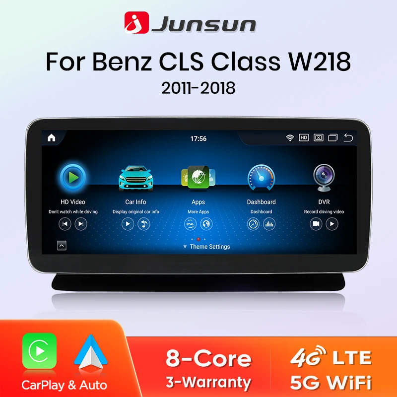 Junsun Qualcomm 665 Kabelloses CarPlay Android Auto Autoradio für Mercedes Benz CLS-Klasse W218 2011-2018 Intelligentes System Stereo Image