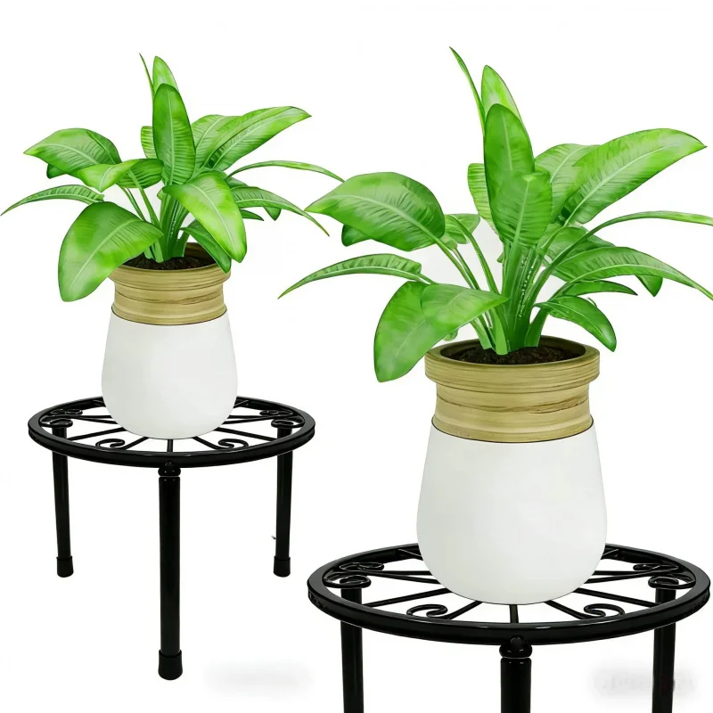 Rostfreies Mehrstöckiges Metall-Blumentopfregal für Innen- und Außenbereich - Balkon Wohnzimmer Grünpflanzen Sukkulenten Pflanzenständer Image