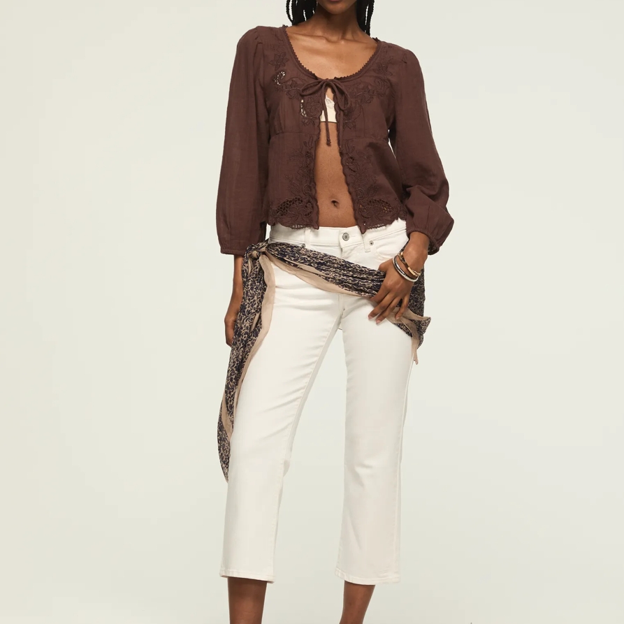 Lucky Brand Mid Rise Sweet Crop - Women's Pants Denim Cropped Jeans in Cloudy Days Wash, Size 26