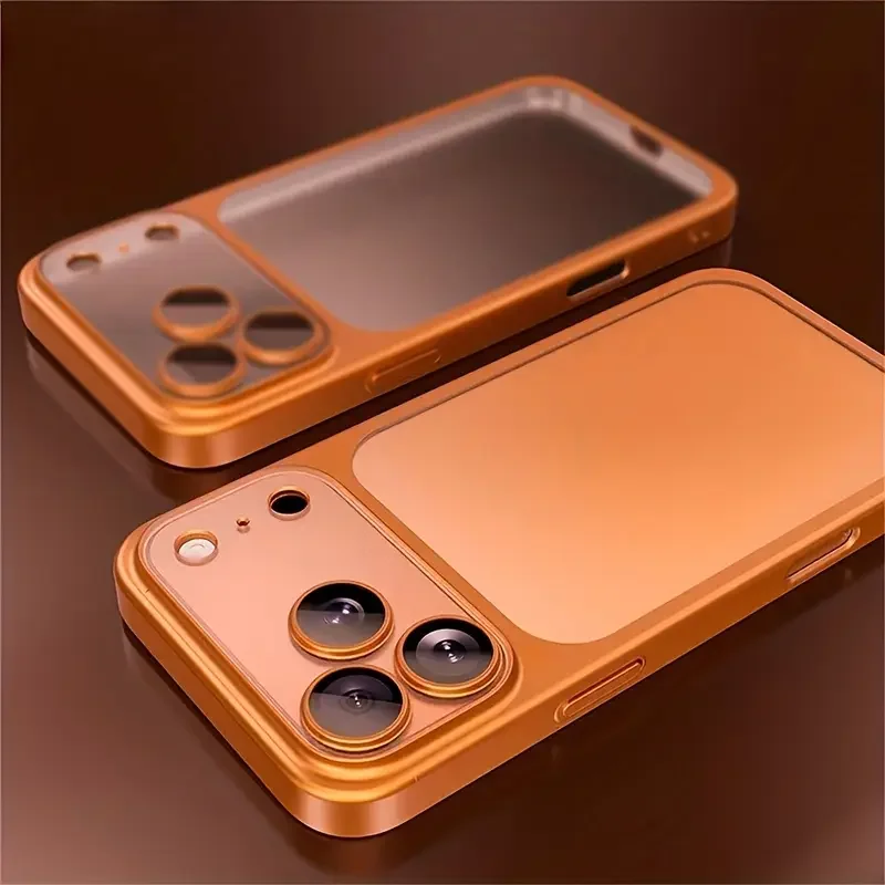 Custodia Protettiva Opaca Elettroplaccata per iPhone 17 Pro Max Air, Protezione Anti-Caduta per la Lente, Cover Delicata sulla Pelle per iPhone 16 15 14 13 12 Pro Max, Semplice, Portatile, alla Moda,