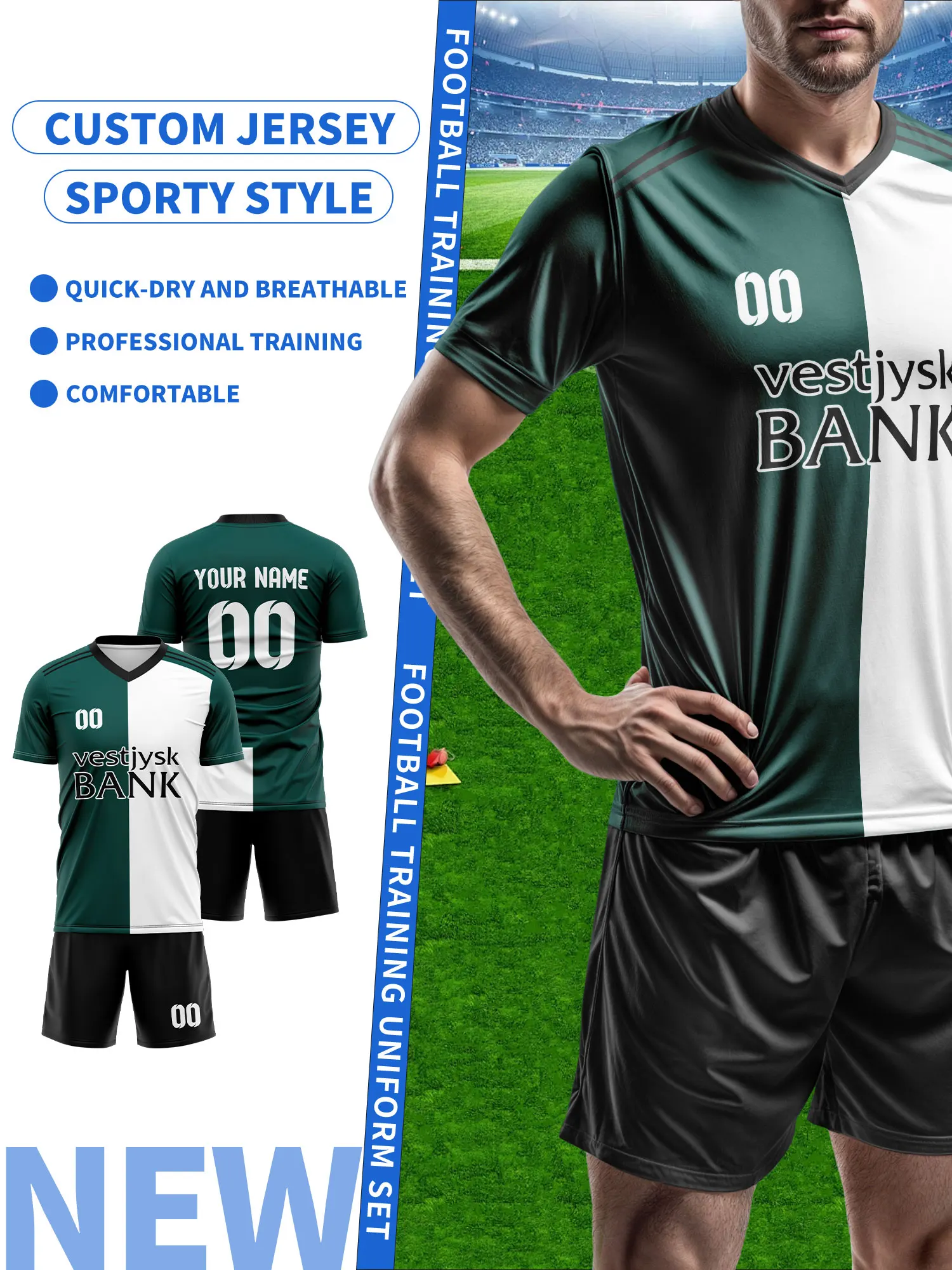 Maillot de football personnalisé, maillot de football sur mesure avec nom et numéro, uniforme de football pour équipe, cadeau, maillot de football décontracté