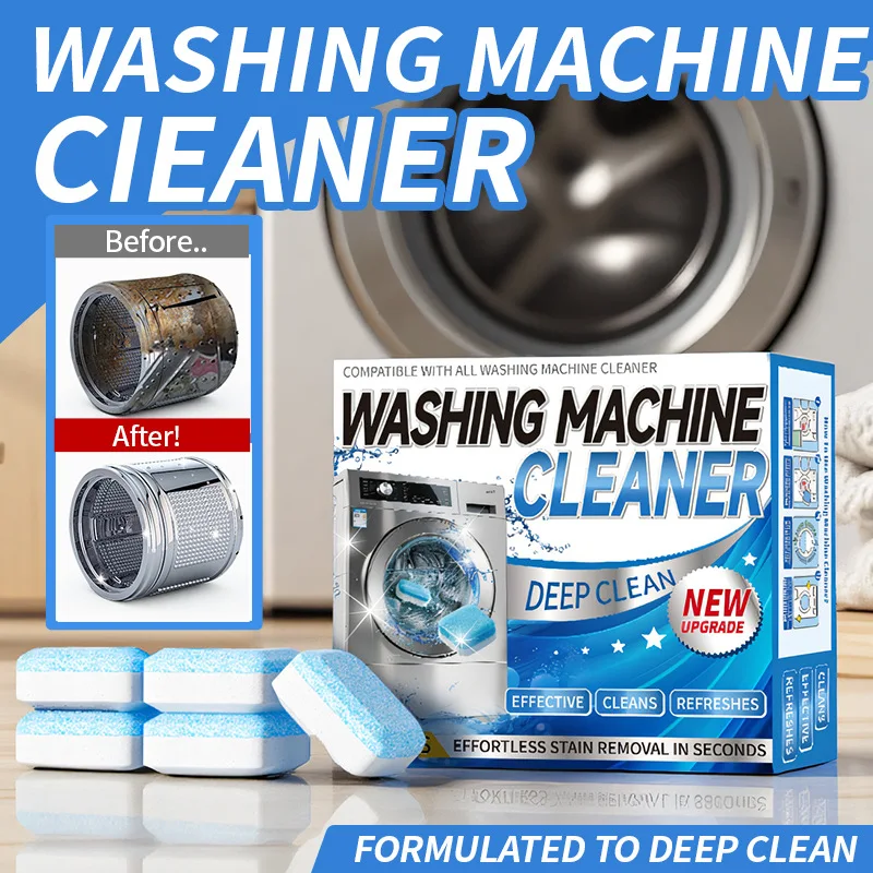 Washing machine cleaner, washing machine effervescent tablets, detergent, scale remover, washing machine cleaning tablets