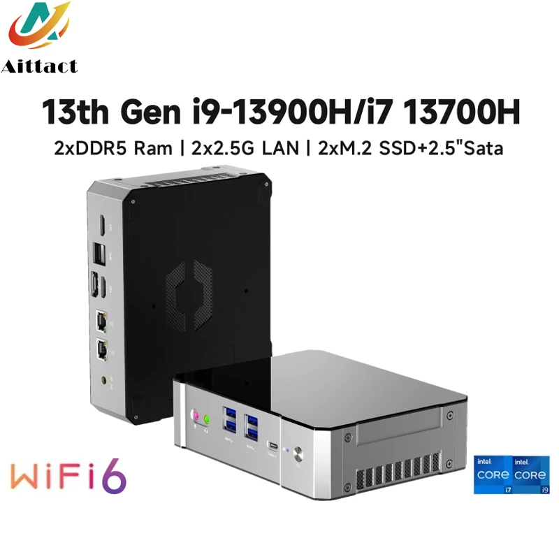 13th Gen Intel Core i9 13900H/i7 13700H Mini PC Thunderbolt 2x DDR5 2x PCIe 4.0 Desktop Gaming Mini Computer 2x 2.5G LAN