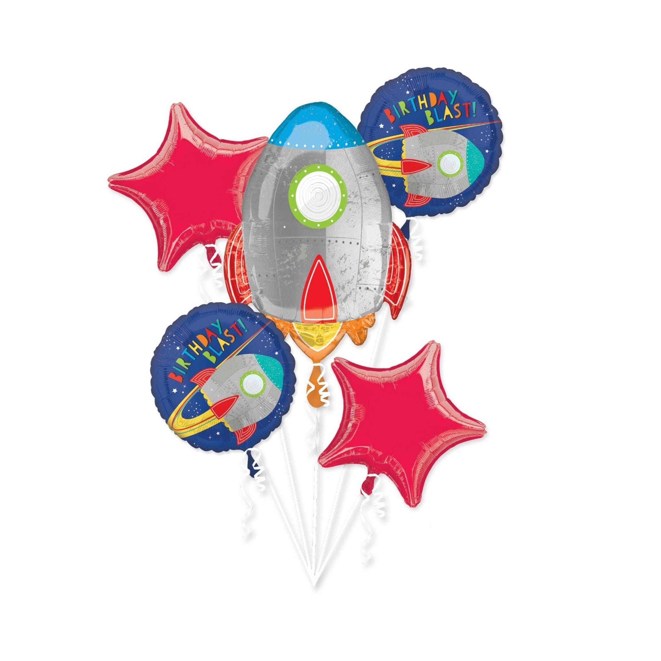 Bouquet di palloncini a forma di razzo - Set di palloncini per compleanni a tema spaziale, decorazioni con palloncini a forma di razzo, palloncini per