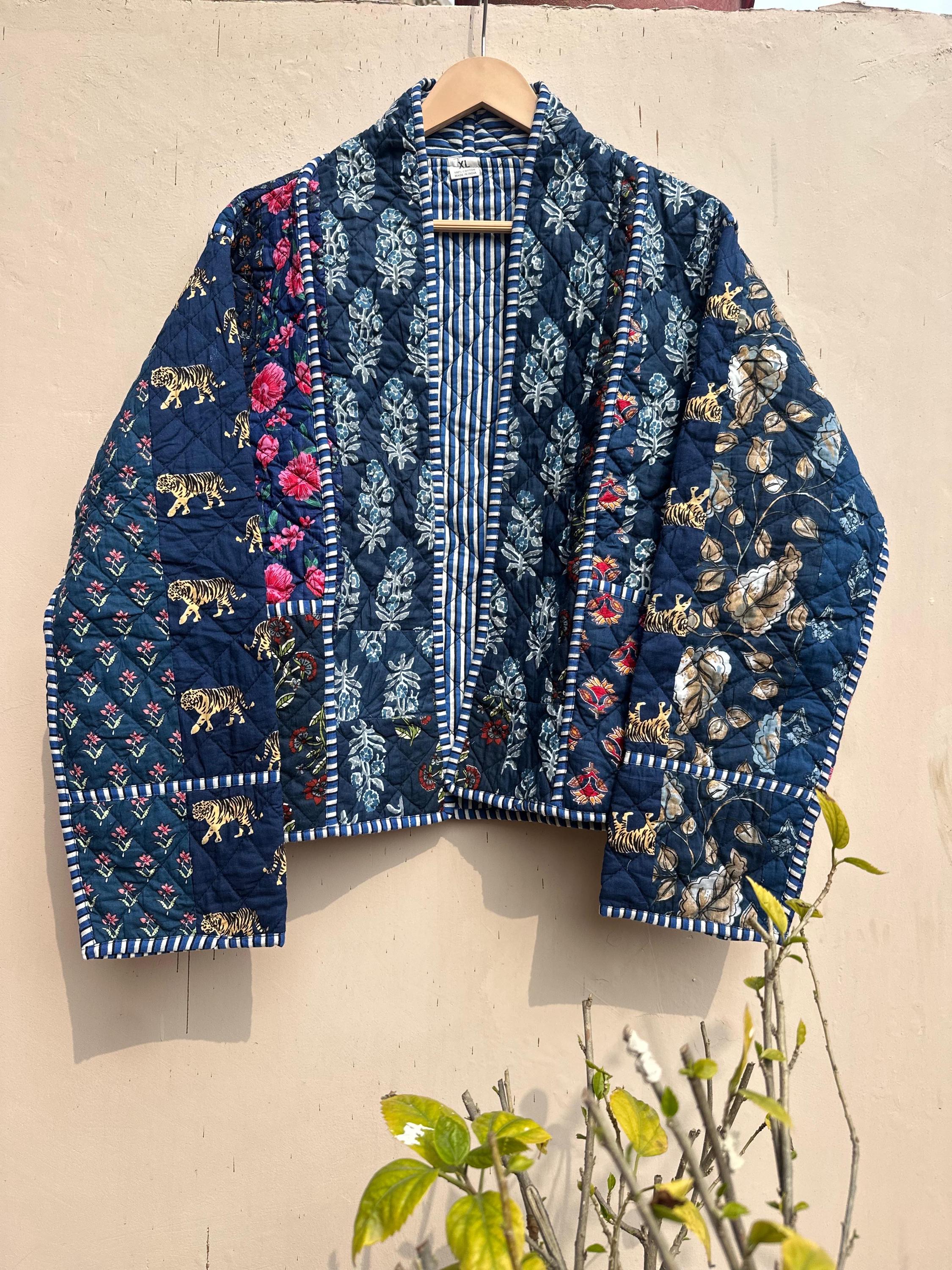 Giacca patchwork reversibile Giacca in cotone Giacca invernale Giacca trapuntata Nuova giacca elegante Giacca fatta a mano Giacca invernale corta Giac