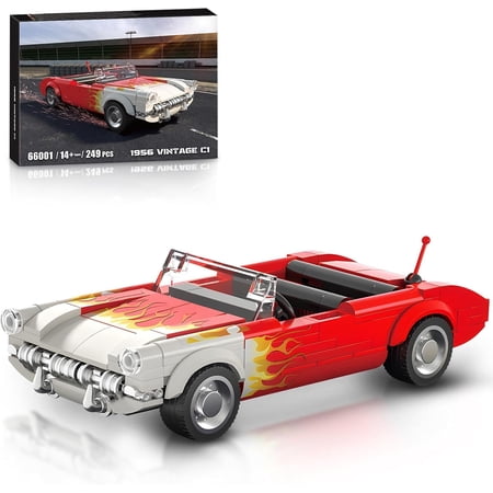 Race Car Building Blocks Set for Adults Classic Vintage Sports Car Decor Model Kits MOC Collectible Supercar Cool Vehicles Toys Cars Gifts for Adults Teens Age 14+(249 Pieces)
