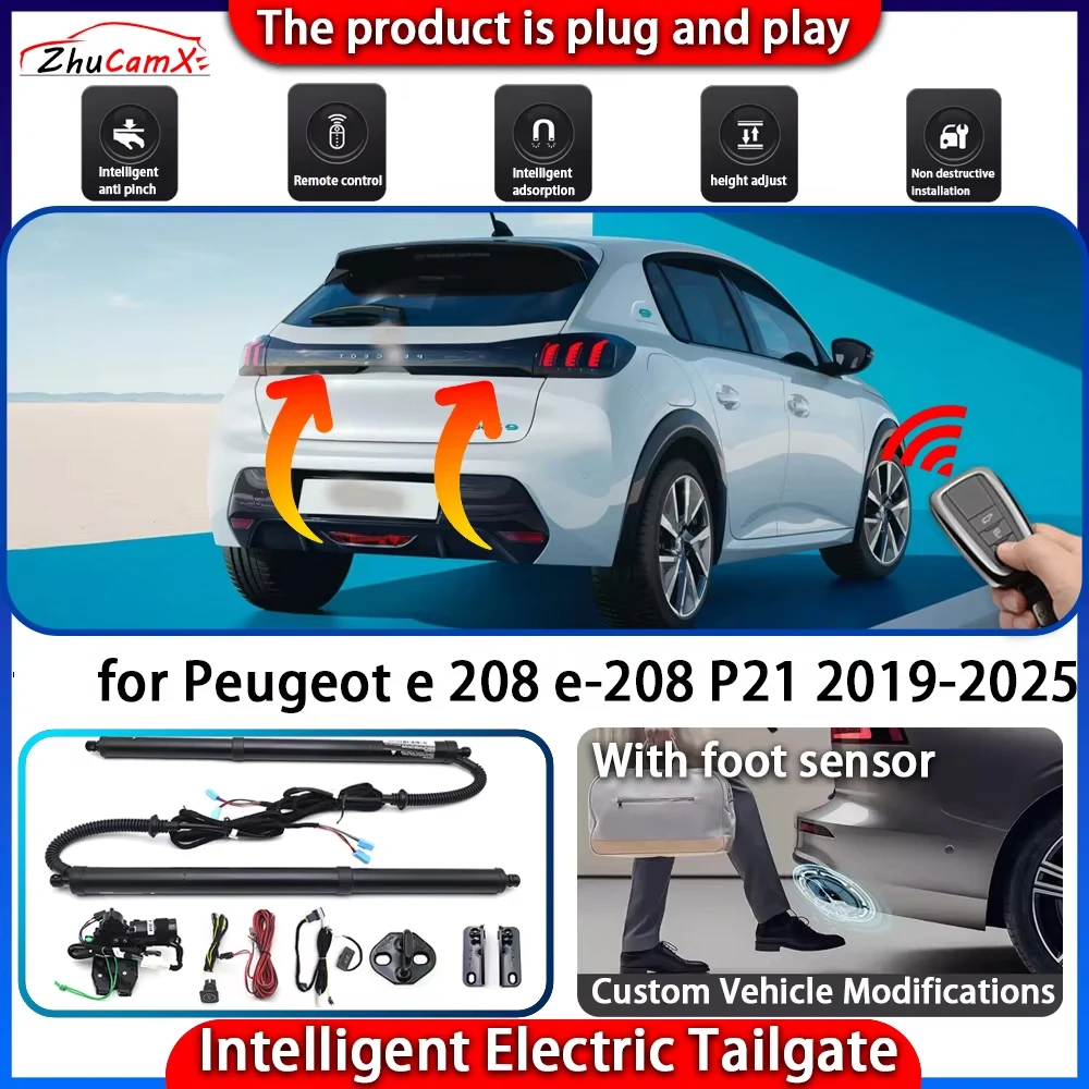 Sistema di Apertura Automatica del Portellone Posteriore ZhuCamX per Peugeot e-208 P21 2019-2025, Controllo Intelligente Elettrico del Bagagliaio