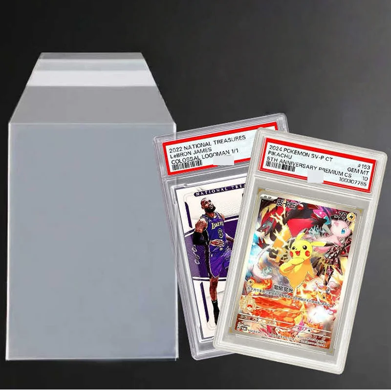 100 Pezzi Bustine Protettive Richiudibili per Carte Gradate, Protezioni per Collezioni di Carte Pokémon, Baseball, Football e Altri Sport
