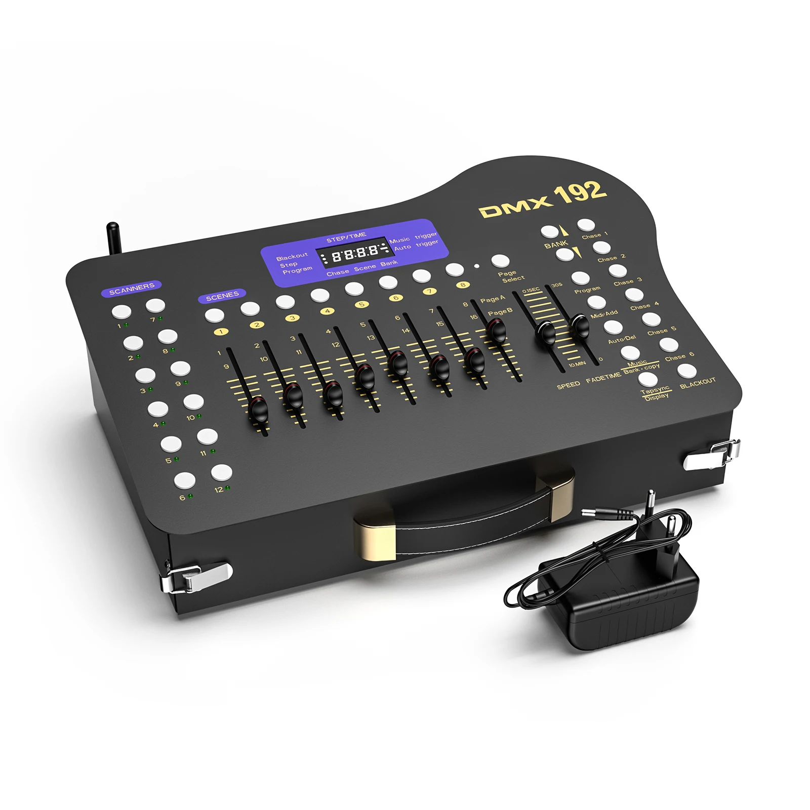 Console DMX U'King 192 Canali Nera, Console Wireless DMX512 e Operatore MIDI, Controller Luci a 192 Canali per KTV, DJ, Club