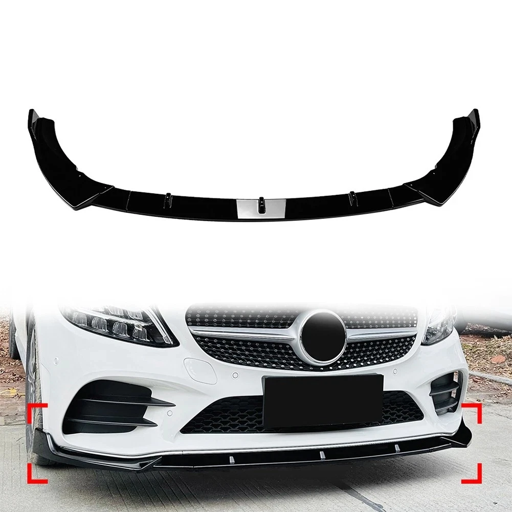 Spoiler Anteriore per Paraurti Auto Mercedes-Benz W205 C205 S205 C43 C180 C200 C300 2019-2021 AMG-Line, Splitter per Paraurti, Kit Carrozzeria