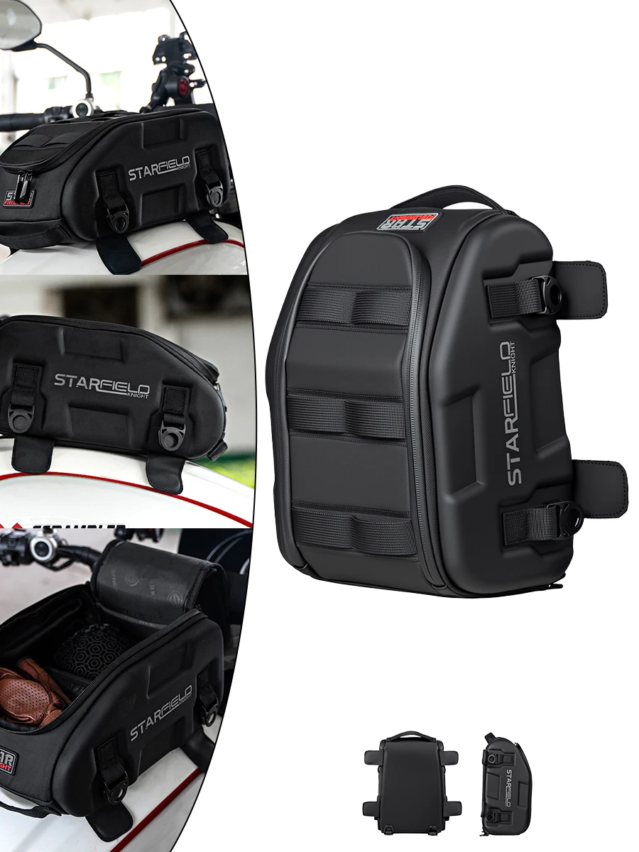 Borsa Laterale Nera per Moto, Borsa Magnetica per Serbatoio, Borsa Impermeabile per Serbatoio Carburante, Grande Capacità per BMW KTM YAMAHA Honda