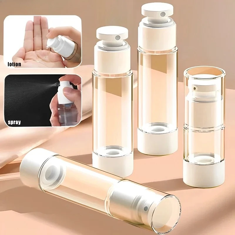 15–100 ml Airless-Pumpflaschen, transparentes, nachfüllbares Vakuumflaschen-Set, tragbarer Reise-Lotion- und Sprühspender, Kosmetikbehälter Image