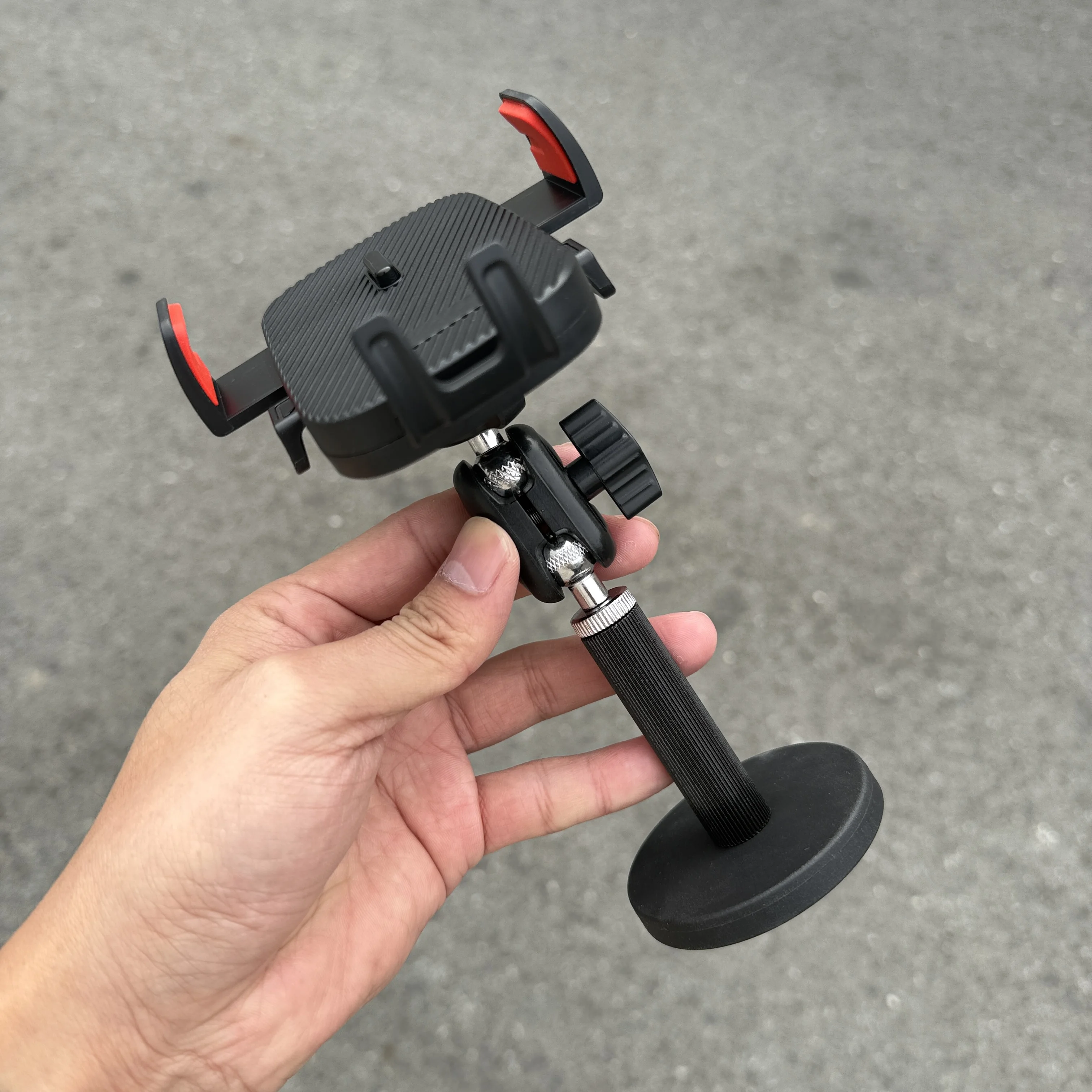 Leistungsstarker Magnet-Handyhalter 360° drehbar, Pea-Pod-Handyhalterung aus Aluminiumlegierung mit Verlängerungsstange, Outdoor-Livestreaming-Handyhalterung, Selfie-Clip Image