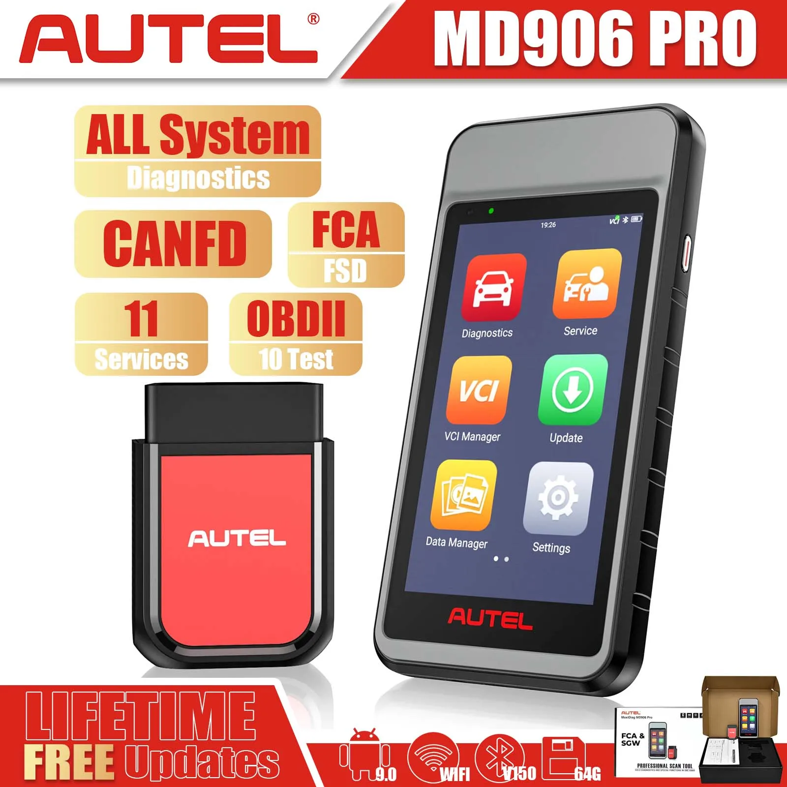 Autel MaxiDiag MD906 PRO Auto-Scanner OBD2-Dienste CANFD Alle-System-Diagnosegerät Kostenlose Aktualisierung Verbessertes Modell von MD806PRO MD808PRO Image
