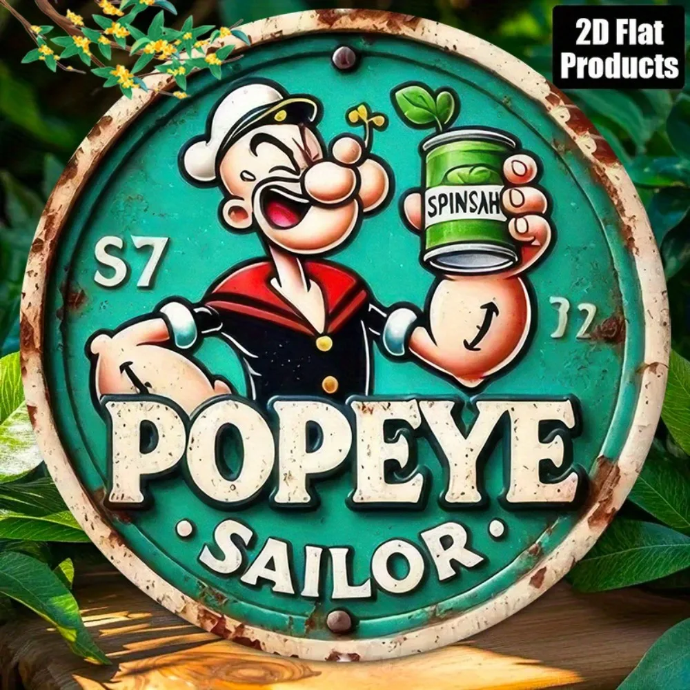 Vintage Marine-Matrosen Aluminiumschild Retro Runde Wanddekoration 8 Zoll Langlebige Metallplakette Grün-Weiß Rustikales Design für Zuhause Bar Café