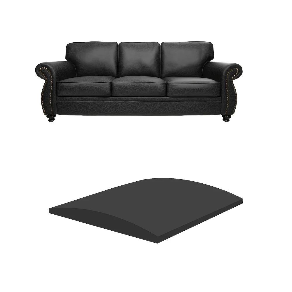 Hochdichtes Schaumstoff-Sofakissen, 22 Zoll (56 cm) Bogenform, gegen Durchhängen, rutschfest, Schwarz/Grau Image