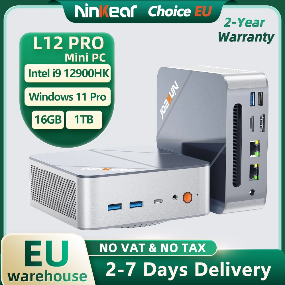 Ninkear L12 Pro Mini PC Intel i9 12900HK Windows 11 16GB DDR4 1TB SSD WiFi 6 PC BT5.2 Tri-Display Desktop Office Gaming Computer