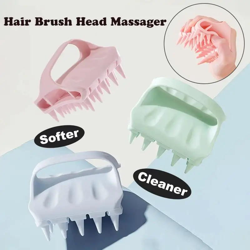 Silikon Shampoo Kopfhaut Haar Massagegerät Kopf Körper Kopfhaut Massage Pinsel Haar Waschen Pinsel Kopfhaut Peeling Pinsel Kopf Wäscher Werkzeuge Image