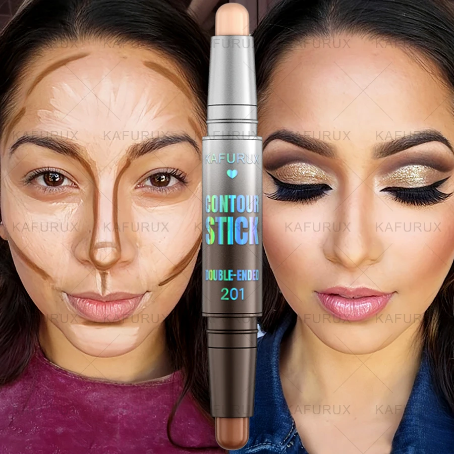 Doppelseitiger Konturenstift, Gesichtsgrundierung, Concealer, langanhaltender Augenringe-Concealer, korrigierender Kontur-Concealer, Make-up-Geschenke Image
