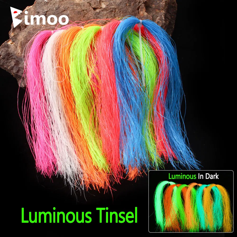 Bimoo 1/3/6 Packungen Leuchtendes Lametta-Fliegenbindematerial, Flügel für Nymphen, Köderfische, Streamer, Jig-Köder, Salzwasser-Forellen-Angelköder Image