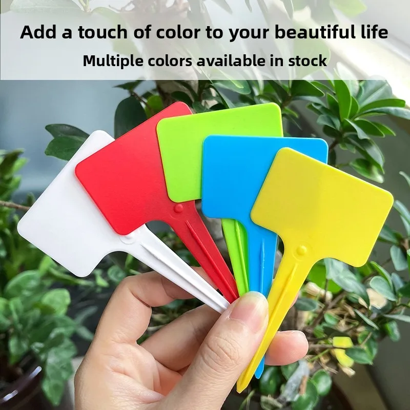 100/50 Stück Gartenschilder Wasserdichte Pflanzenetiketten Sortierkarten aus Kunststoff Beschriftbare Schreibtafel Einsteckkarten Image