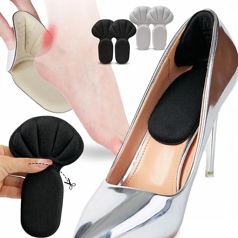 Neue Schwamm-Fersenpolster Fersenprotektoren Schuh-Einlagen für zu große Schuhe T-förmige Fersengriffe Schuheinlagen 2 in 1