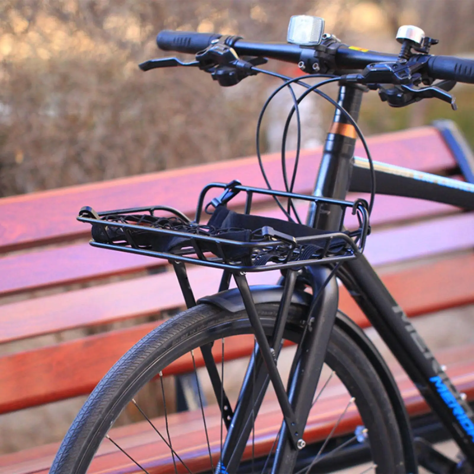 Robuster Fahrrad-Frontgepäckträger aus Aluminiumlegierung, praktisch, große Kapazität, vielseitige Fahrradausrüstung, Kleinigkeiten, Organizer, Zubehör Image