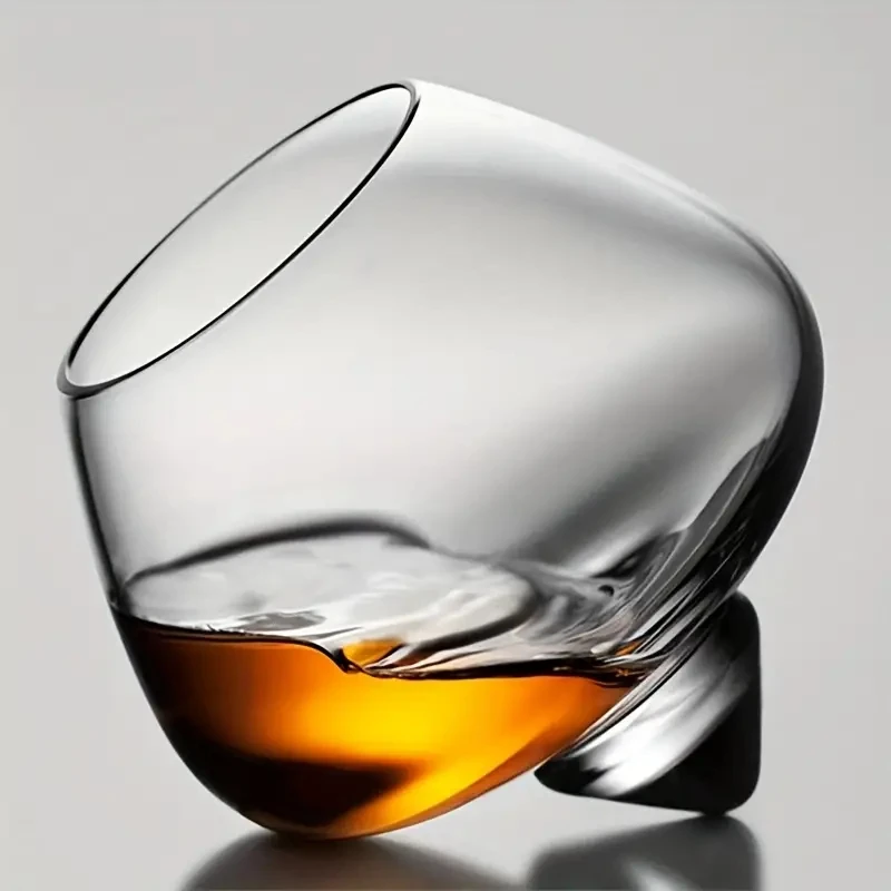 250 ml Whiskygläser Bauch Bier Rotierendes Glas Rotwein Spinning Whisky Rolling Liquor Brandy Shaking Cup Home Rock Bar Dekor Image