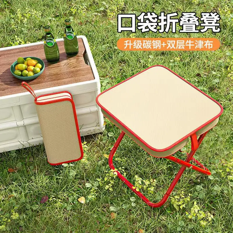 Funktionaler tragbarer Outdoor-Camping-Klapphocker, ultraleichter Angelhocker, Camping-Pony-Stuhl, robust, belastbar, platzsparend