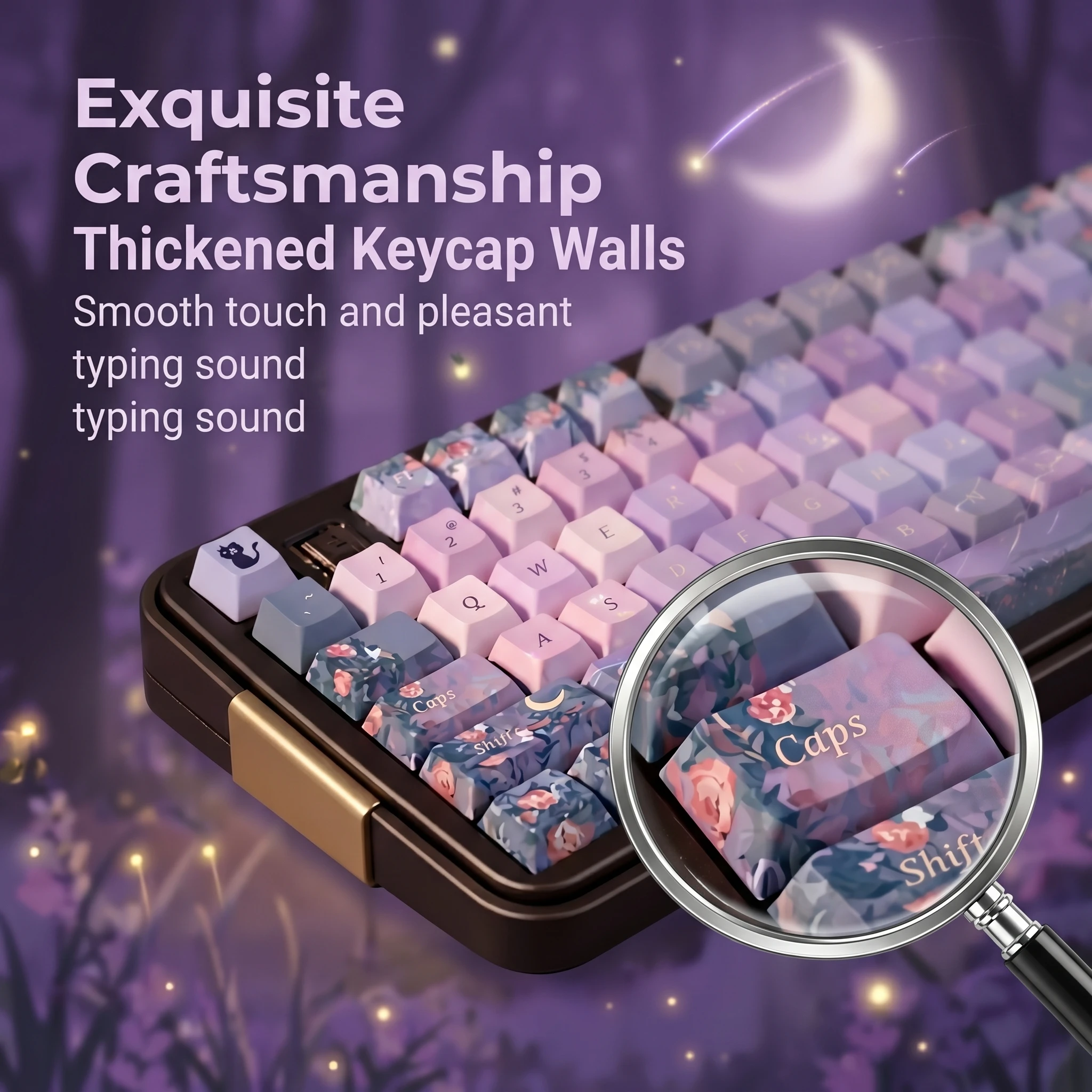 Premium 120 PBT-Tastenkappen-Set Cherry-Höhe, Vollständige Wärmeübertragung, Verschleißfest, Passend für 61-108 Tasten Mechanische Tastaturen Image
