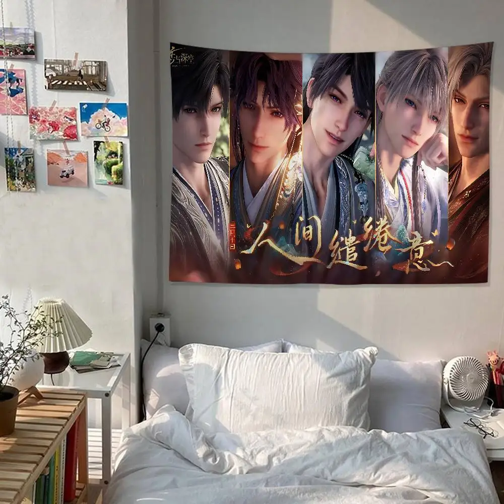 Love And Deep Space Game Hippie Wandbehang Wandteppiche für Wohnzimmer, Zuhause, Wohnheim, Dekoration, Kunst, Heimdekoration