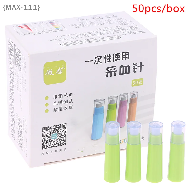 【F2-MAX111】50 Stück 28G Mikrosensor-Einweg-Blutentnahmenadeln Peripherblutentnahmenadeln mit Tupfer Image