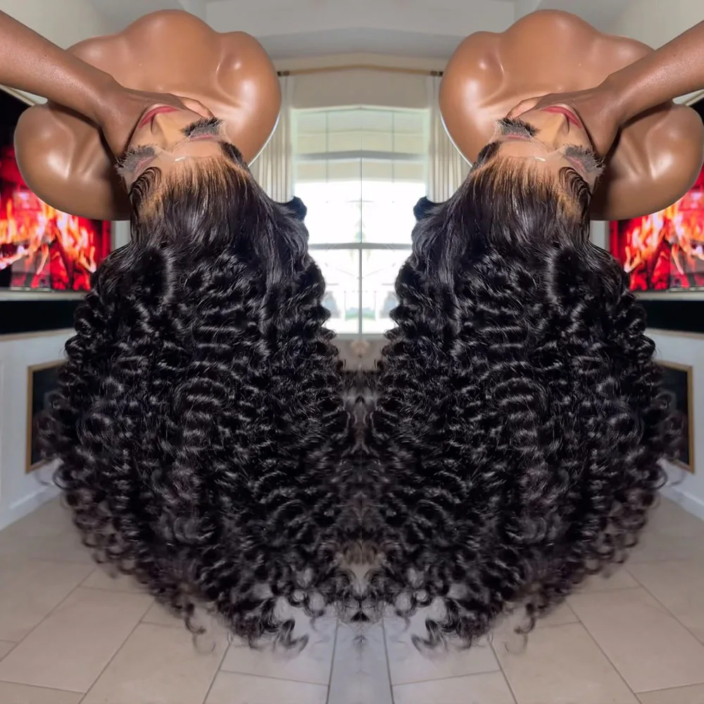 Parrucca di Capelli Indiani Grezzi con Onde Ricce e Parte Libera Frontale in Pizzo 13x6 Parrucche di Capelli Umani per Donne Pizzo HD Attaccatura Pre-Pizzicata Parrucca di Capelli Grezzi