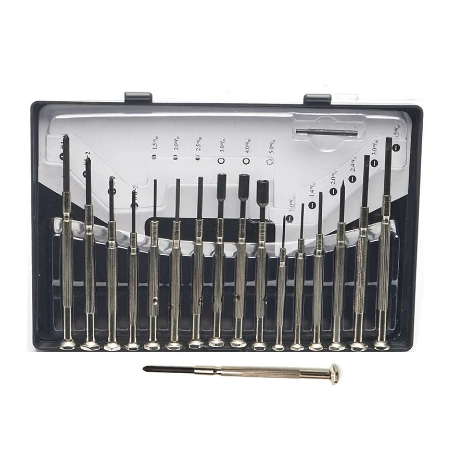 Cacciavite di precisione set 16pcs SL1.0 1.4 2.0 2.4 3.0 3.5 millimetri Ph00 Ph0 Ph1 Ph2 Hex1.5 2.0 2.5 millimetri hex socket per orologio