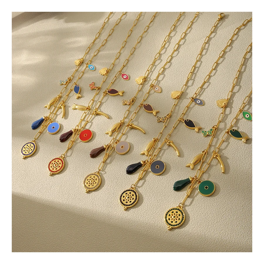 18K oro placcato in oro inox accessori per gioielli da donna placcato oro conchiglia oceano a forma di cuore collana di ciondolo impermeabile