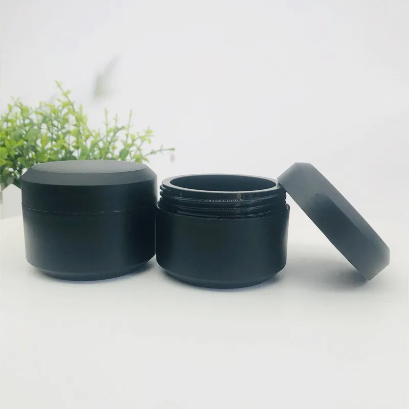Commercio all'ingrosso 5g 10g 15g 20g 30g 50g 100g 150g 200g nero opaco PET cosmetici contenitori e imballaggio vasetto di crema di plastica