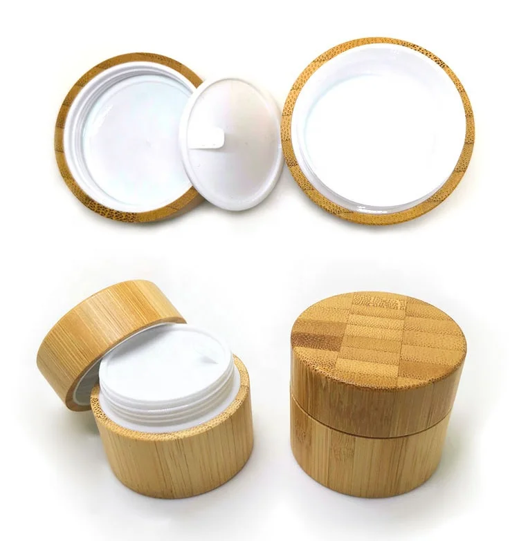 Contenitore Vuoto in Bambù 10ml 20ml 30ml 50ml 100ml 150ml 200ml 250ml per Crema Viso e Corpo con Interno in PP
