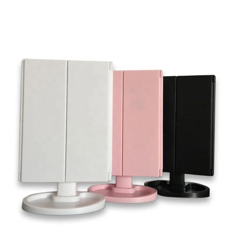 Factory 2023 specchio da trucco con ingrandimento delle luci specchio da trucco a tre ante 22 luci a Led specchio da trucco a Led regalo per donna